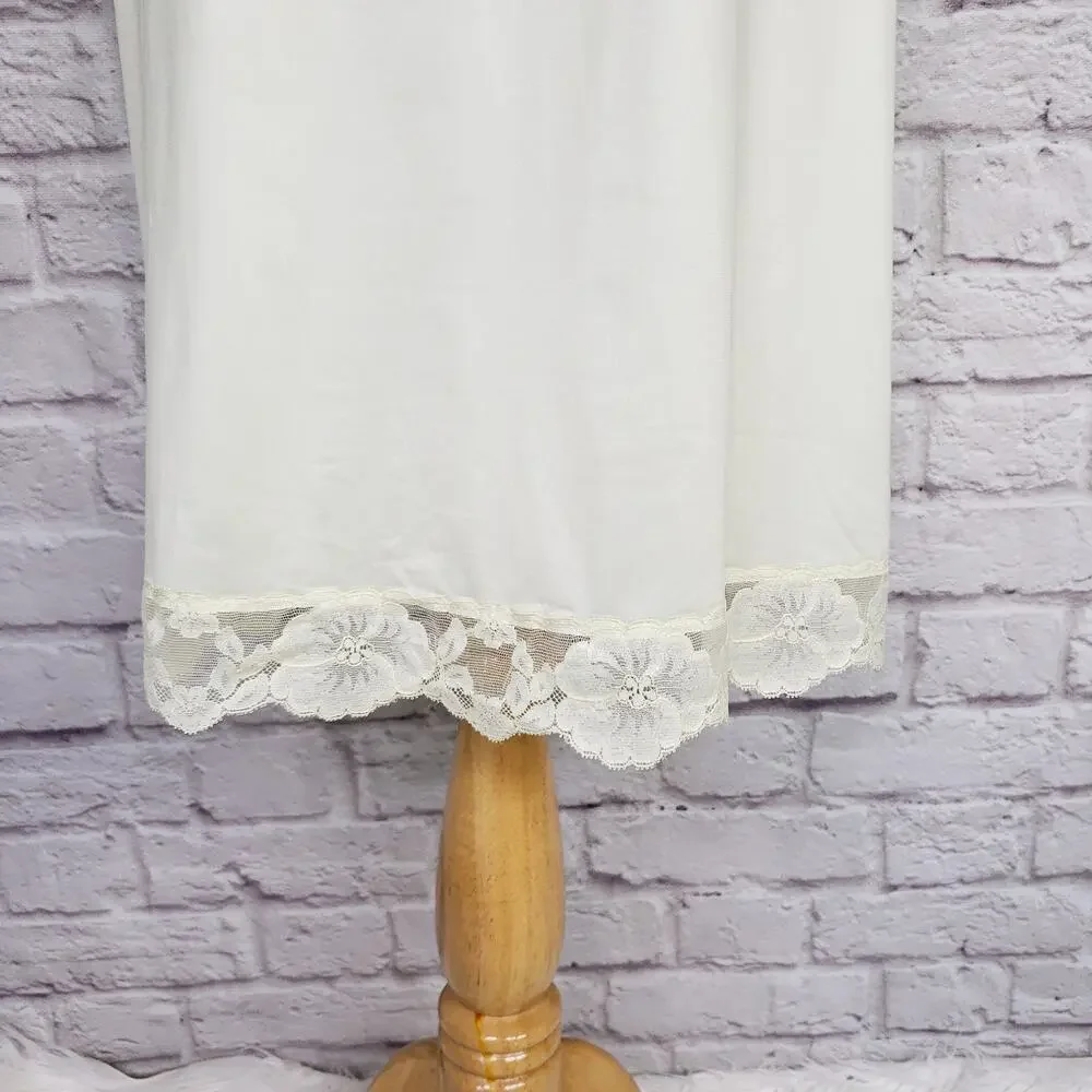Vintage Heiress Yellow Nylon Full Slip Floral Lace Adjustable Strap 38 Average - Picture 13 of 14